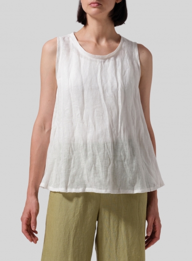 Linen Sleeveless Peplum Top