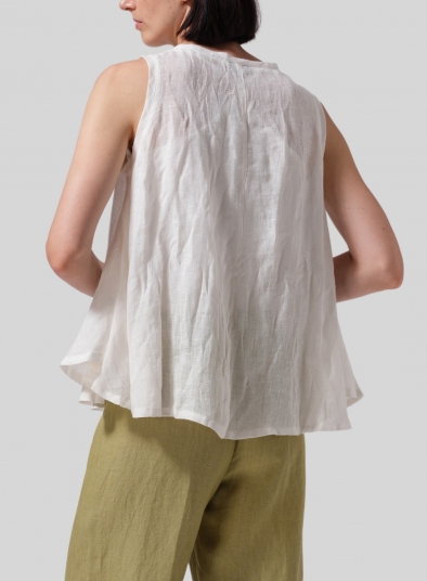 Linen Sleeveless Peplum Top