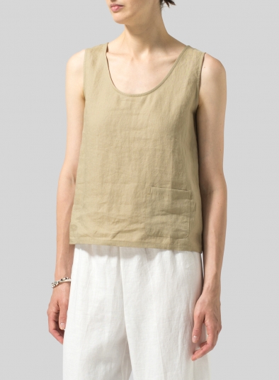 Linen Pocket Tank Top