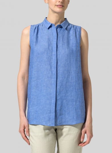 Linen Sleeveless Shirt 