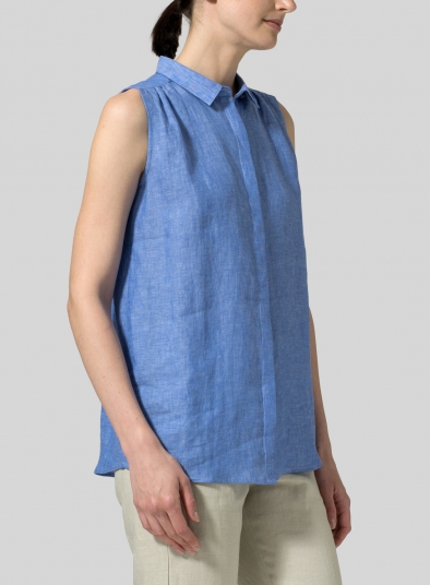 Linen Sleeveless Shirt 