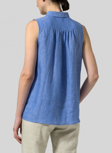Linen Sleeveless Shirt 