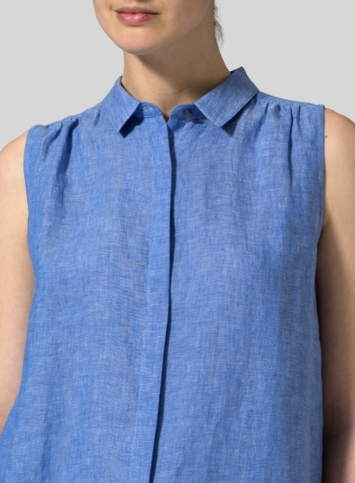 Linen Sleeveless Shirt 