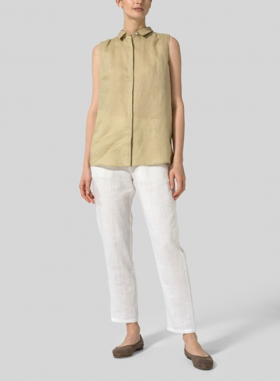Linen Sleeveless Shirt 