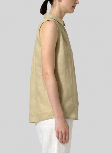 Linen Sleeveless Shirt 