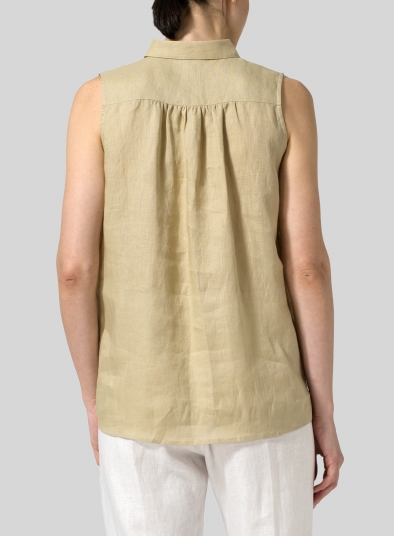Linen Sleeveless Shirt 