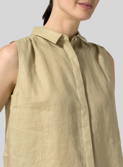 Linen Sleeveless Shirt 