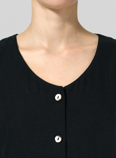 Linen Asymmetrical Hem Tail Top
