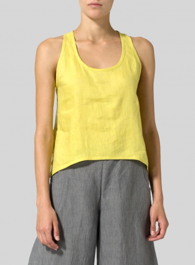 Linen Cropped Tank Top