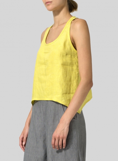 Linen Cropped Tank Top