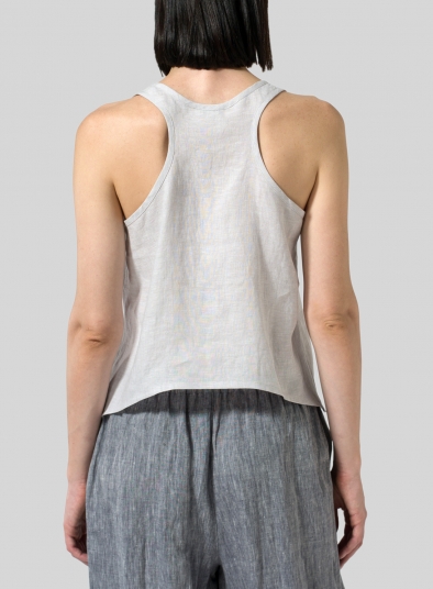 Linen Cropped Tank Top