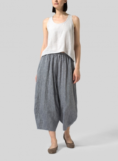 Linen Cropped Tank Top