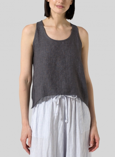 Linen Cropped Tank Top