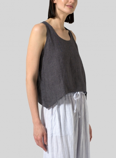 Linen Cropped Tank Top