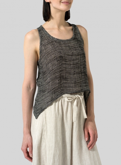 Gauze Linen Cropped Tank Top