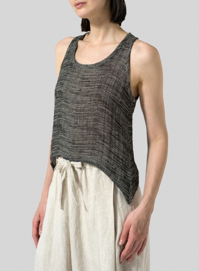 Gauze Linen Cropped Tank Top