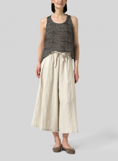 Gauze Linen Cropped Tank Top