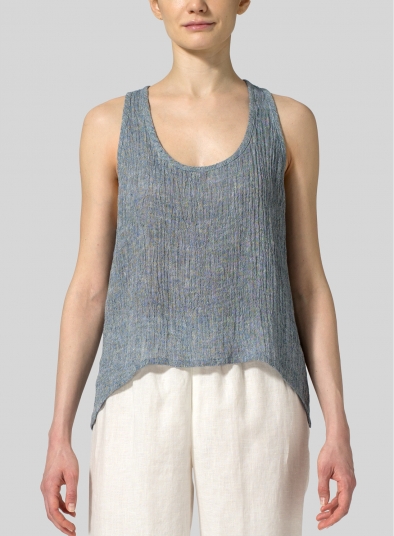 Gauze Linen Cropped Tank Top