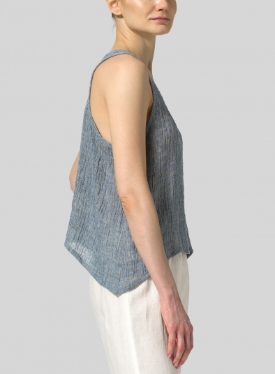 Gauze Linen Cropped Tank Top