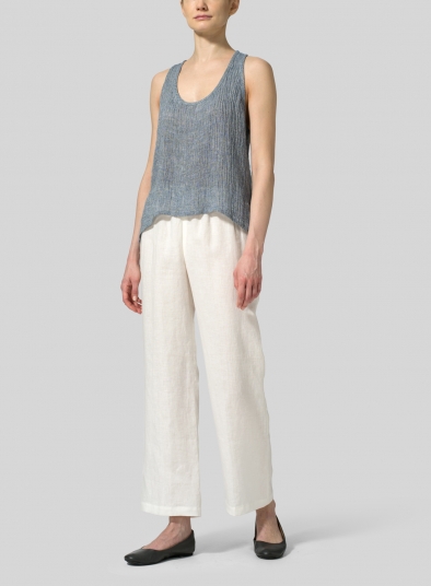 Gauze Linen Cropped Tank Top
