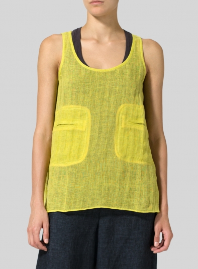 Linen Double Pocketed Tank