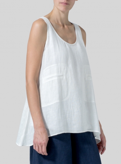 Linen Double Pocketed Tank