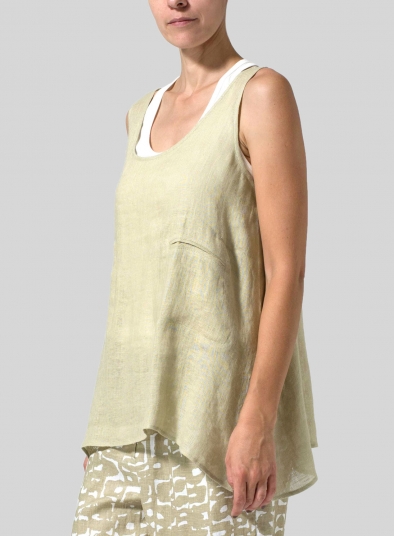 Linen Double Pocketed Tank