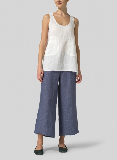 Linen A-line Double Pocketed Tank