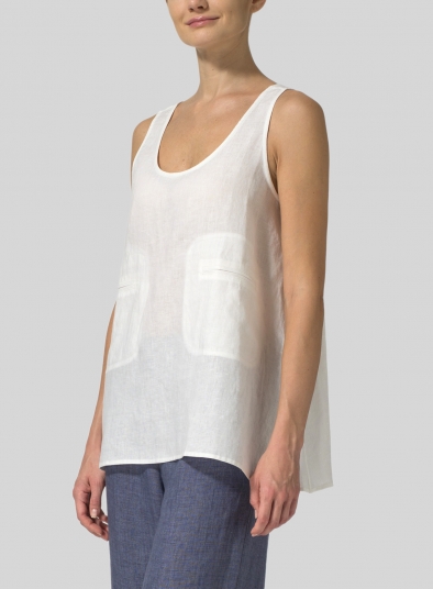 Linen A-line Double Pocketed Tank
