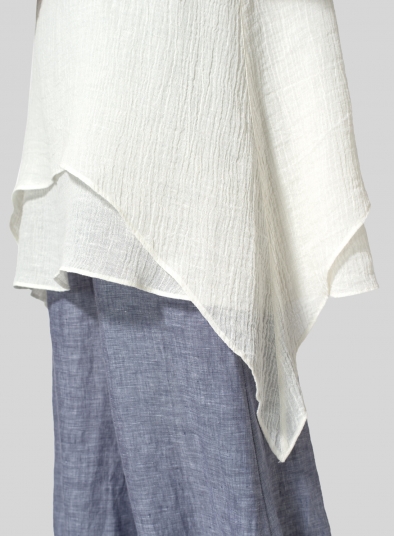 Linen Crinkle Gauze Sleeveless Layered Top