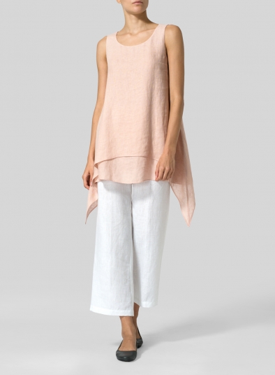 Linen Sleeveless Layered Lightweight Top