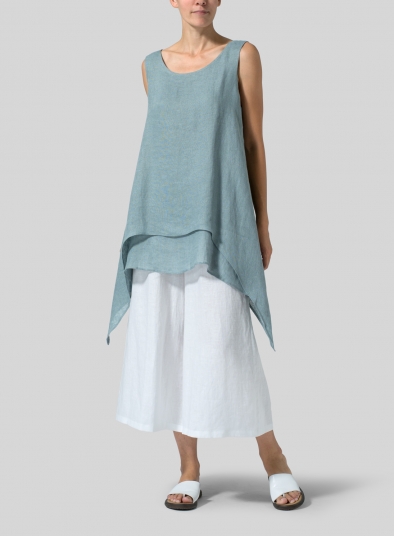 Linen Sleeveless Layered Lightweight Top