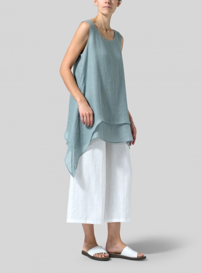 Linen Sleeveless Layered Lightweight Top