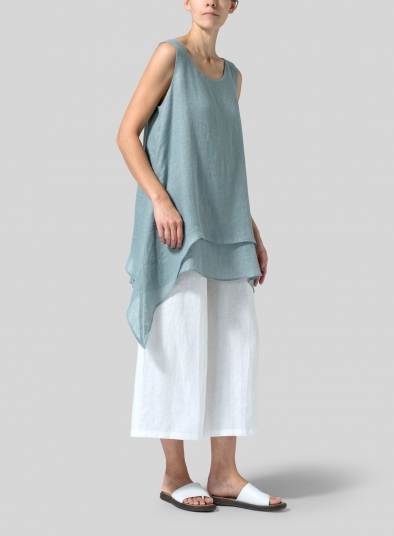 Linen Sleeveless Layered Lightweight Top