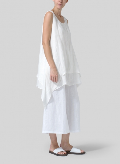 Linen Sleeveless Layered Lightweight Top