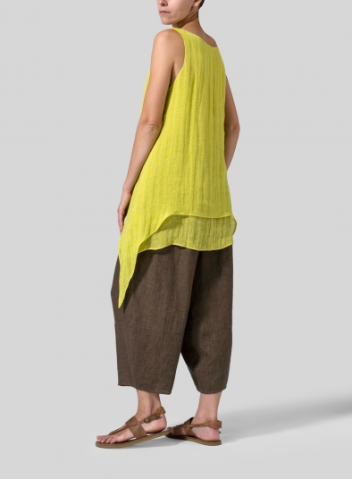 Linen Sleeveless Layered Lightweight Top