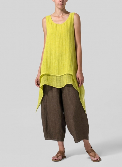 Linen Sleeveless Layered Lightweight Top