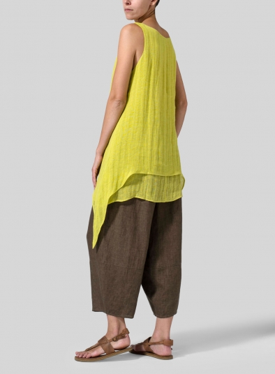 Linen Sleeveless Layered Lightweight Top