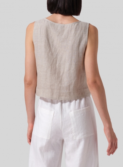 Linen Boxy Top