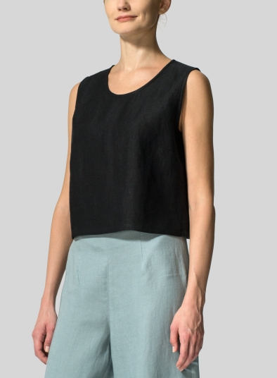 Linen Boxy Twill Top