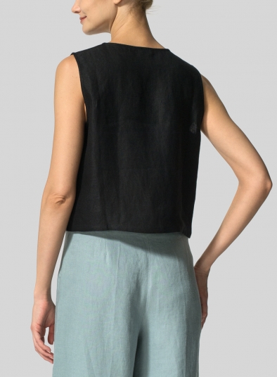 Linen Boxy Twill Top