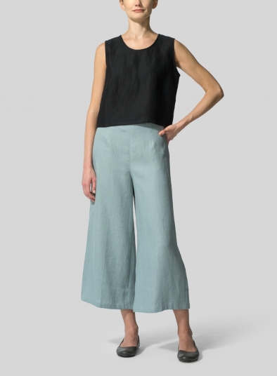 Linen Boxy Twill Top