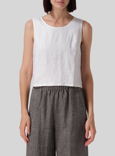 Linen Boxy Twill Top