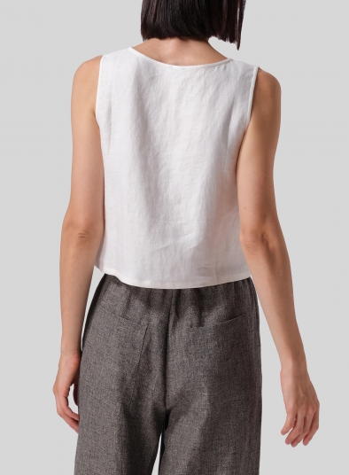 Linen Boxy Twill Top