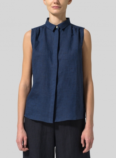 Linen Classic Sleeveless Top