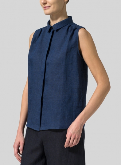 Linen Classic Sleeveless Top