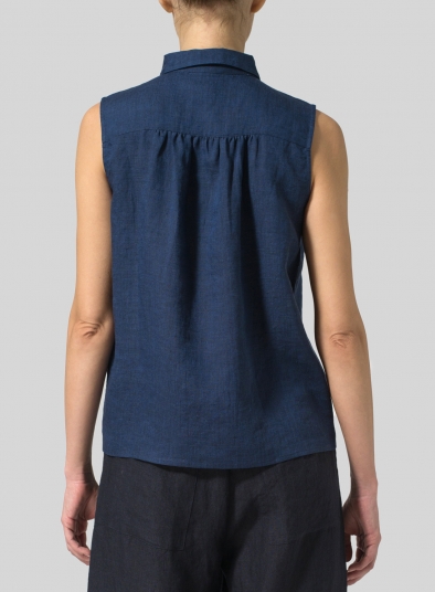 Linen Classic Sleeveless Top