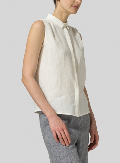 Linen Classic Sleeveless Top