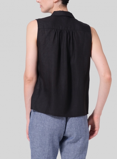 Linen Classic Sleeveless Top