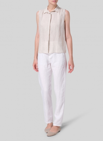 Linen Classic Sleeveless Top